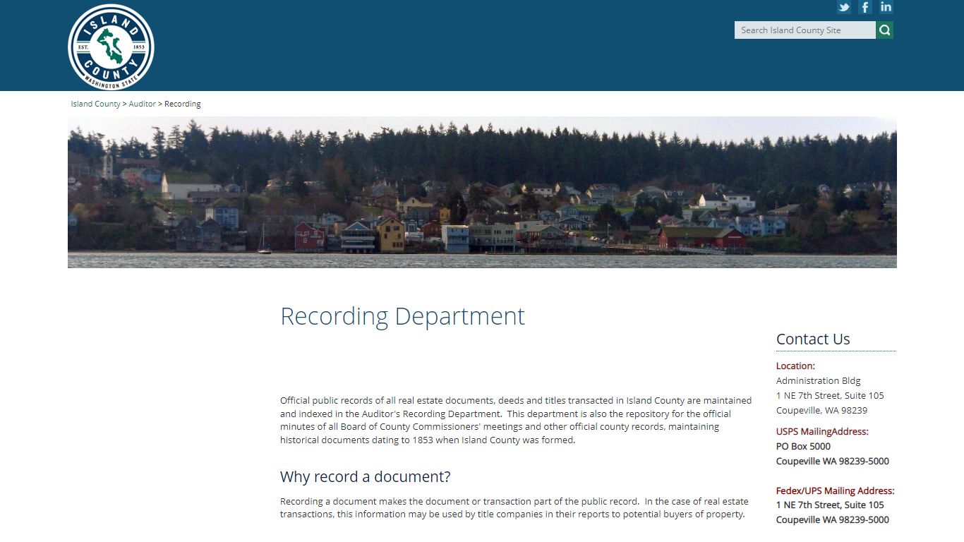 Recording - Island County, Washington